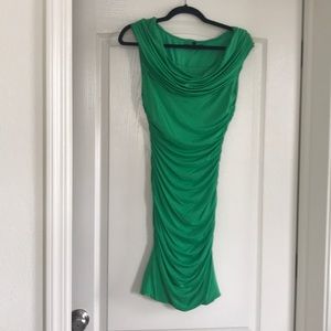 BCBG Green Ruched dress